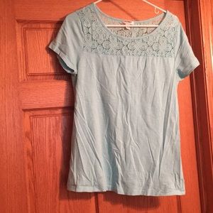 Lace trim tee